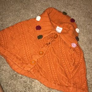 Little girls sweater pancho